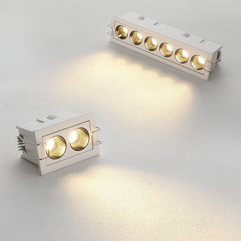 Luz lineal empotrada Led para oficina, dormitorio, sala de exposiciones, foco de línea de rejilla antideslumbrante, luminarias de punto para sala de estar