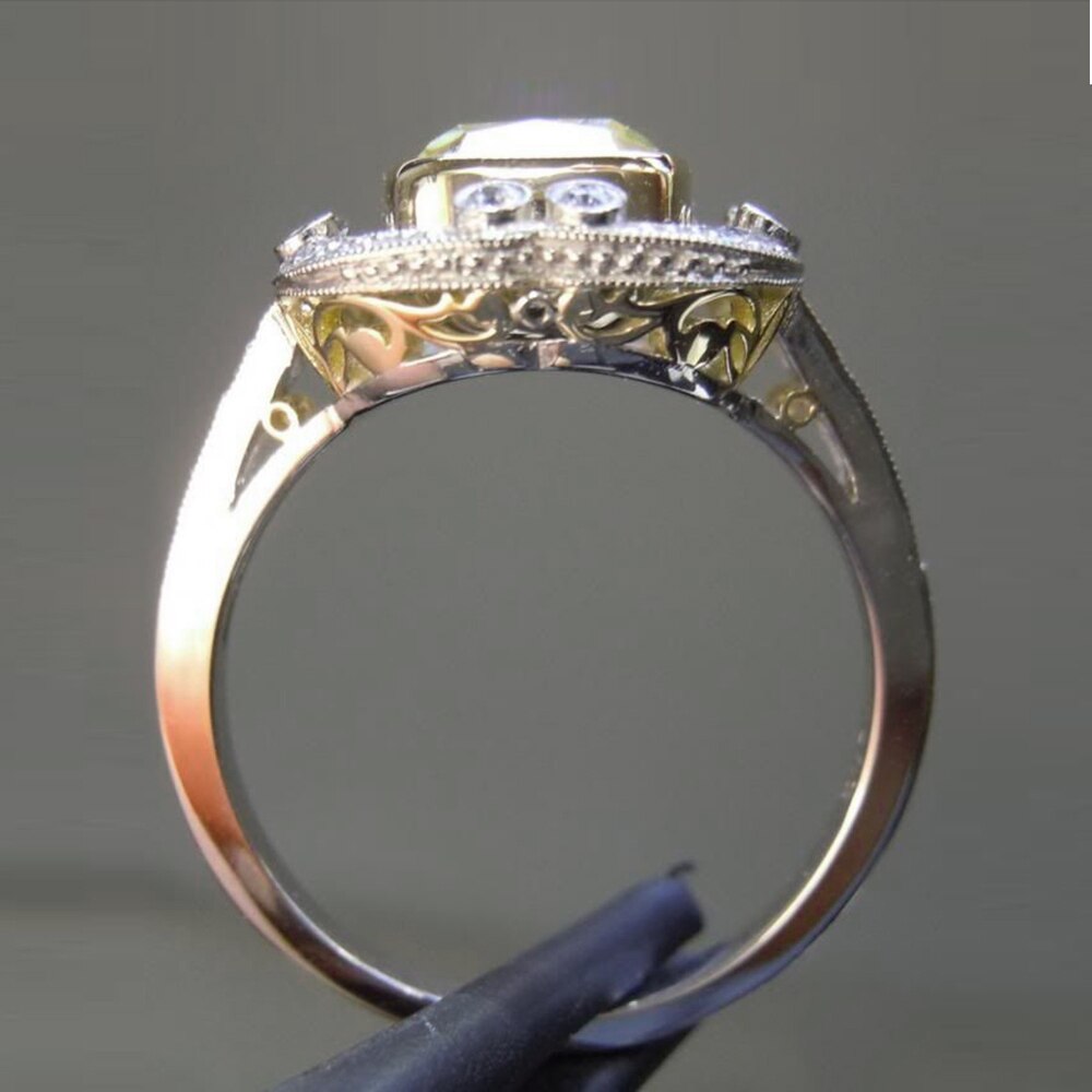 Huitan Women Wedding Band Jewelry Ring Bright-colored Zircon Anniversary Party Fancy Love Female Rings