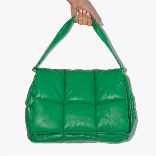 Gewatteerde spons zachte groene tas dames puff casual ruimte bale dons veren gewatteerde crossbodytas voor dames ruimte katoen: Groente
