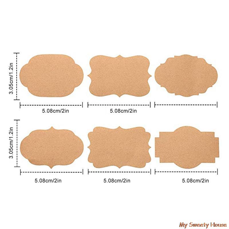 300pcs Kraft Paper Stickers Blank Handmade Sticker Adhesive Labels Scrapbooking Christmas Package Envelope Jar Bottle Label