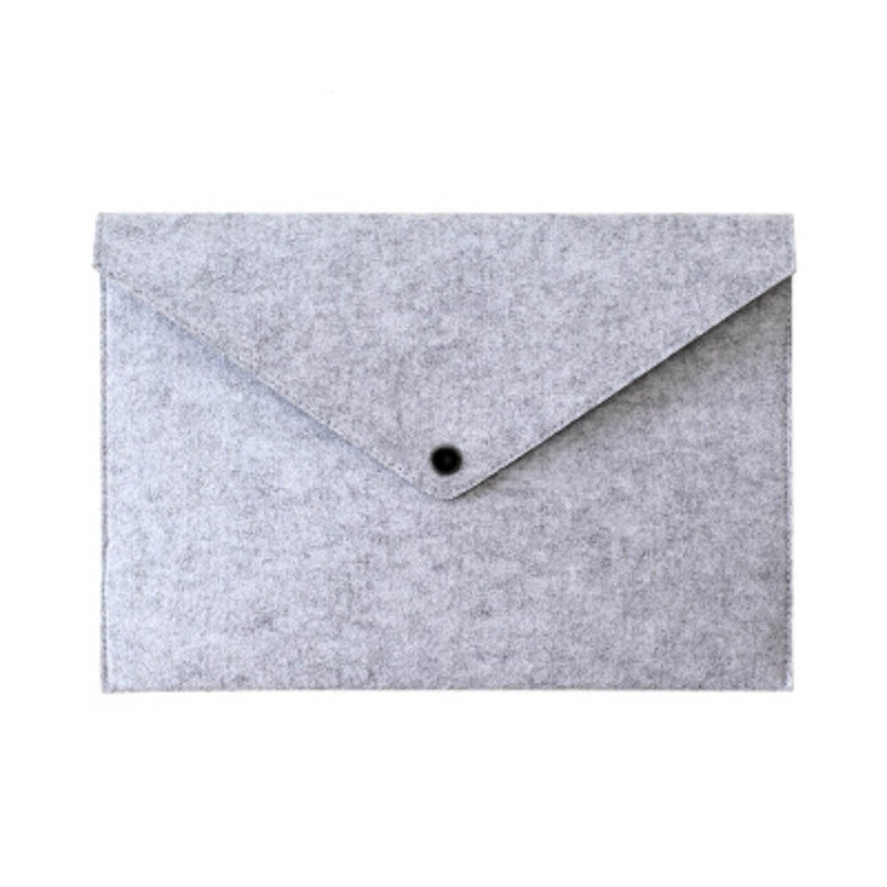 Simple Solid A4 Big Capacity Document Bag Business Briefcase File Folders Felt Filing Bags JR Deals: light grey