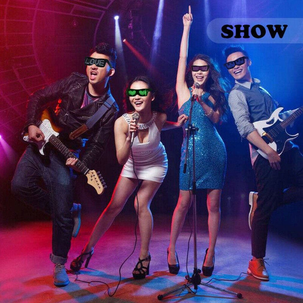 Magic Bluetooth Led Glasses DIY APP control BT Wireless Connection Illuminating Glasses Multilingual Quick Flash led USB Charge