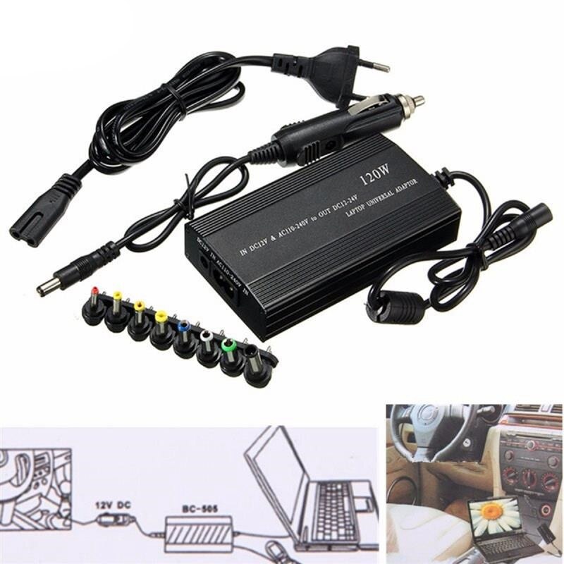 Multifunktion laptop adapter strømoplader universal 120w laptop bil dc oplader notebook ac adapter strøm-eu stik