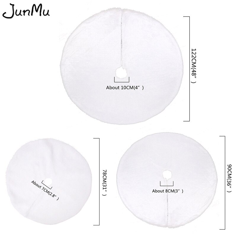 White Christmas Tree Skirt 48 Inch Fur Xmas Tree Skirt Christmas Tree Decoration Skirt For Xmas Decorations
