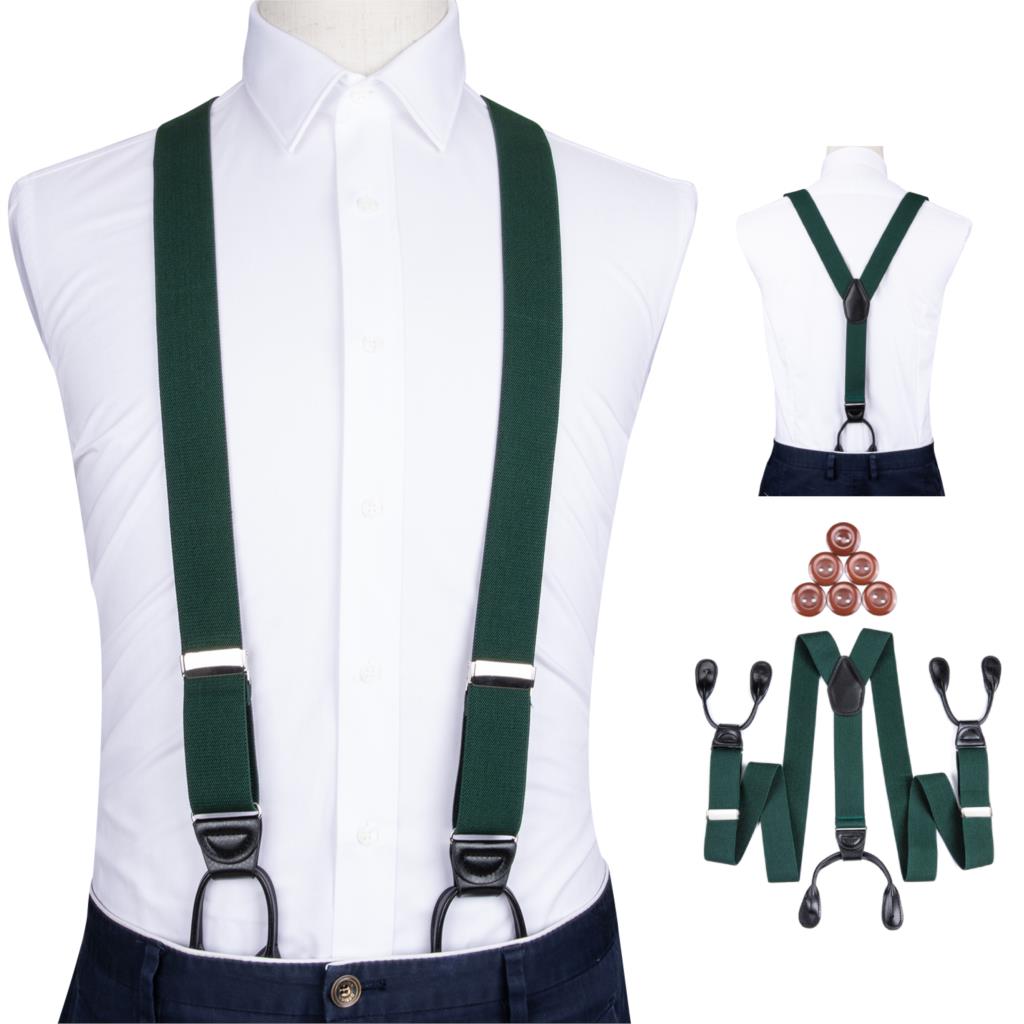 Bretels Voor Mannen Lederen Getrimd Knop End Elastische Smoking Y Terug Verstelbare Heren Mode Bretels Broek Bretels Bruin Dibangu: DJ-504
