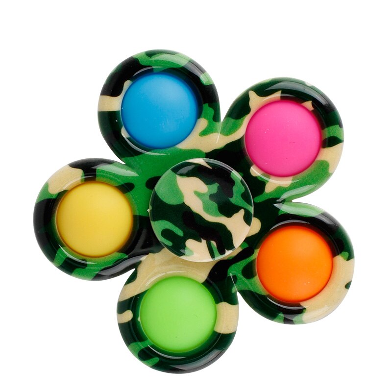 Anti Stress Controller Educational Toy Push Bubble Sensory Toy Autism Squishy Pressure Reliever Dimple Fidget Toy Spinning Top: E