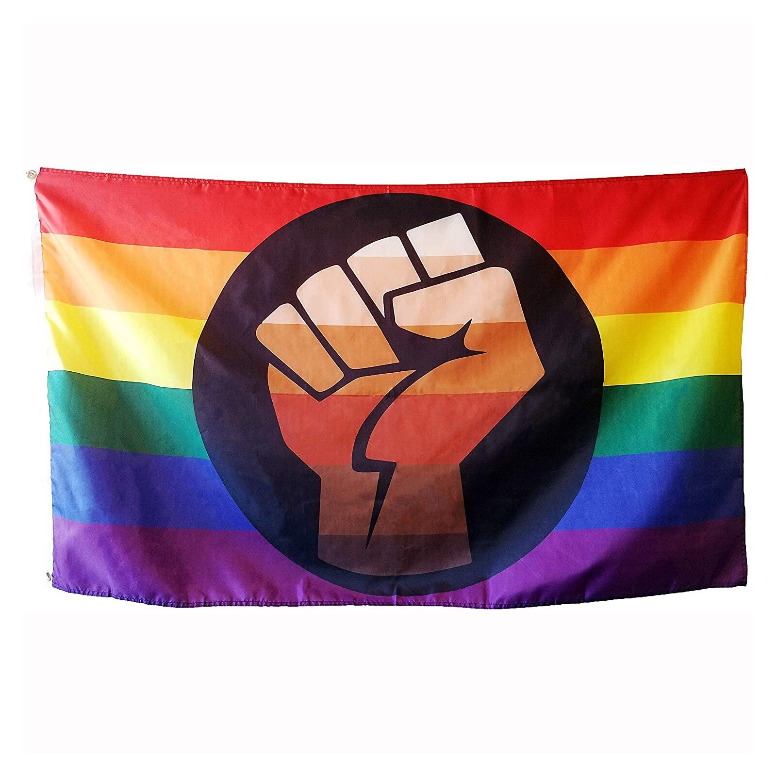 Pride Rainbow Pattern Flag Anti-fading Banner For Outdoor Or Indoor, Copper Ring On The Left Side Easy To Install: Default Title