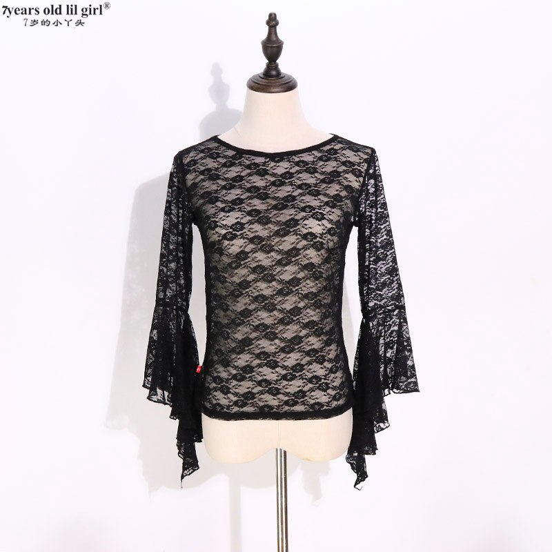 Kant Latin Dance Praktijk Jurken Flamenco Tops Ballroom Kleding Vestido Baile Latino: M