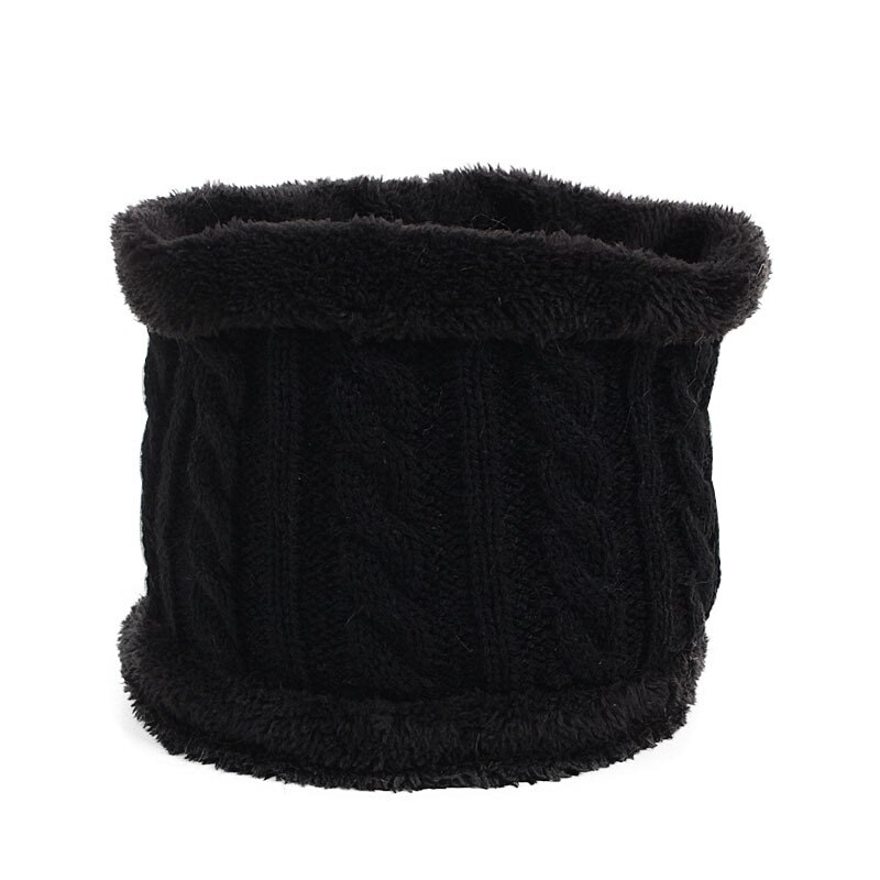 6-36 Months Girlsl Knitted Beanie Hat Scarf Two Piece Set Solid Winter Warm Toddler Children Ear Protection Girl Hat Scarves: black scarf only