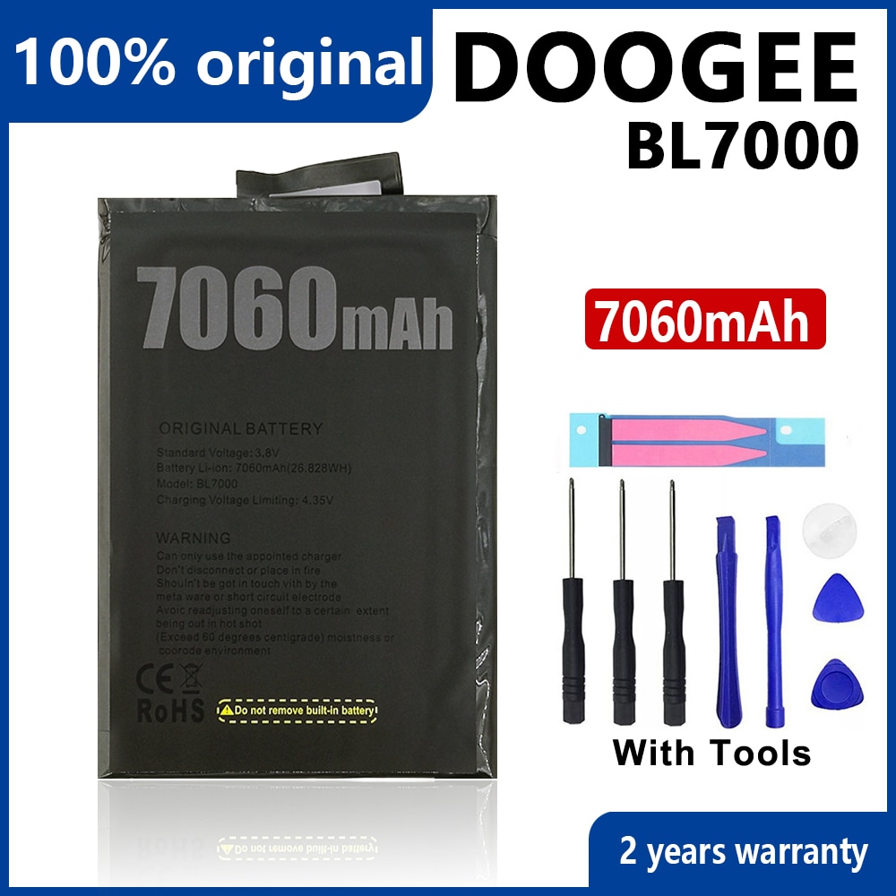 100% Originele 7060Mah Bl 7000 Telefoon Batterij Voor Doogee BL7000 Batterijen Met Tools + Volgnummer