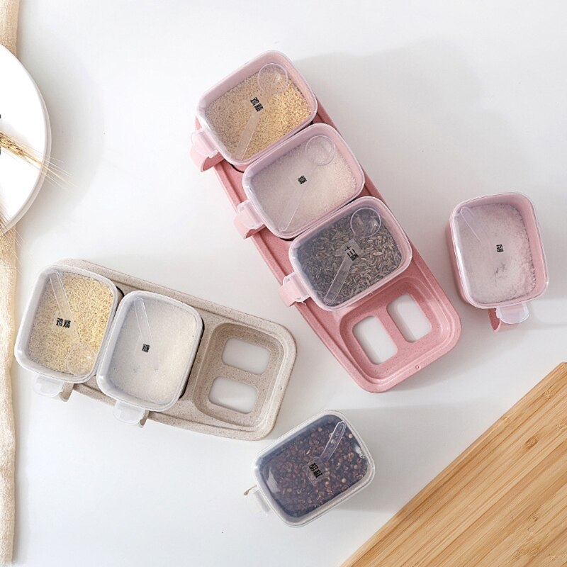 4 + 3 grille assaisonnement boîte Condiment épices mallette de rangement support cuisine outil