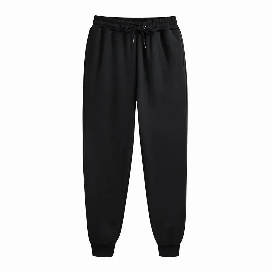 Heren casual joggingbroek fleece sportbroek unisex mode effen losse broek streetwear herfst winter jogging fitnessbroek: 4XL / Black