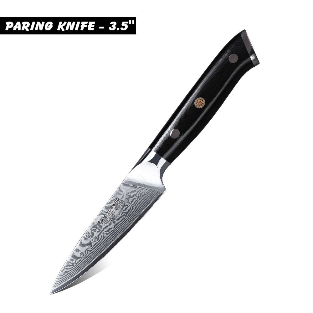 Turwho 7 st köksknivar set japansk damaskus kniv i rostfritt stål klyvkniv nakiri kniv med  g10 handtag: Klippkniv