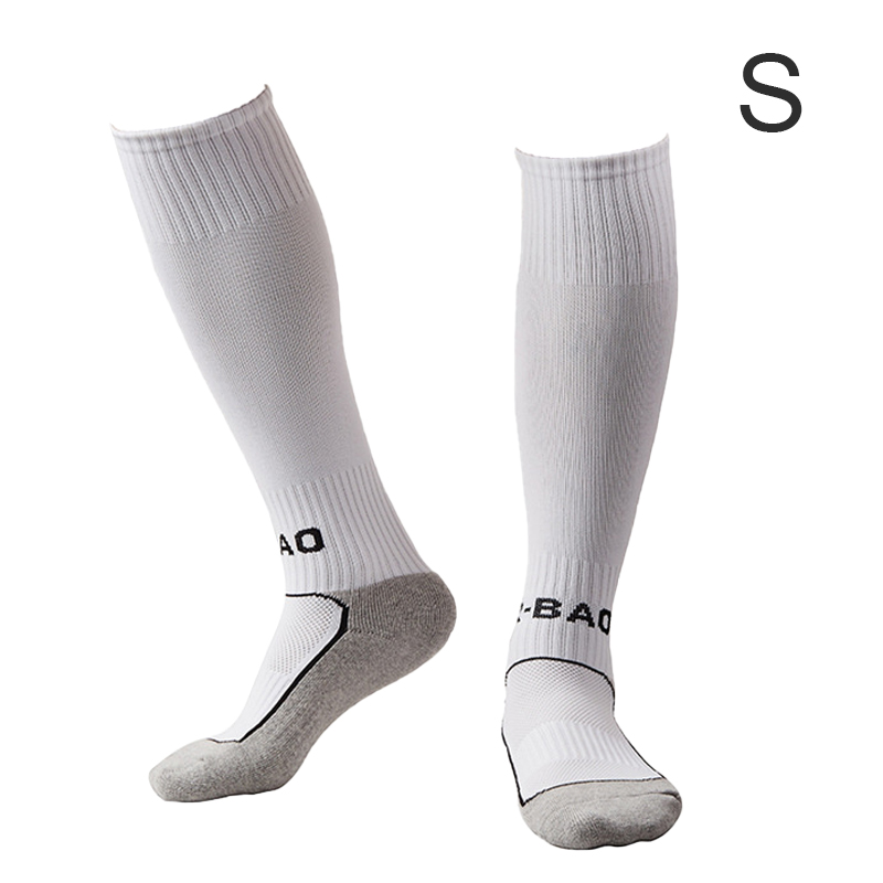 LOOZYKIT Outdoor Sports Football Socks Soccer Long Stocking Knee High Football Volleyball Breathable Children Sock: white / M