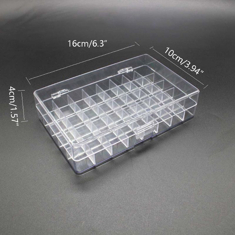 40 Compartments Storage Box Transparent Plastic Nail Art Jewelry Earring Case
