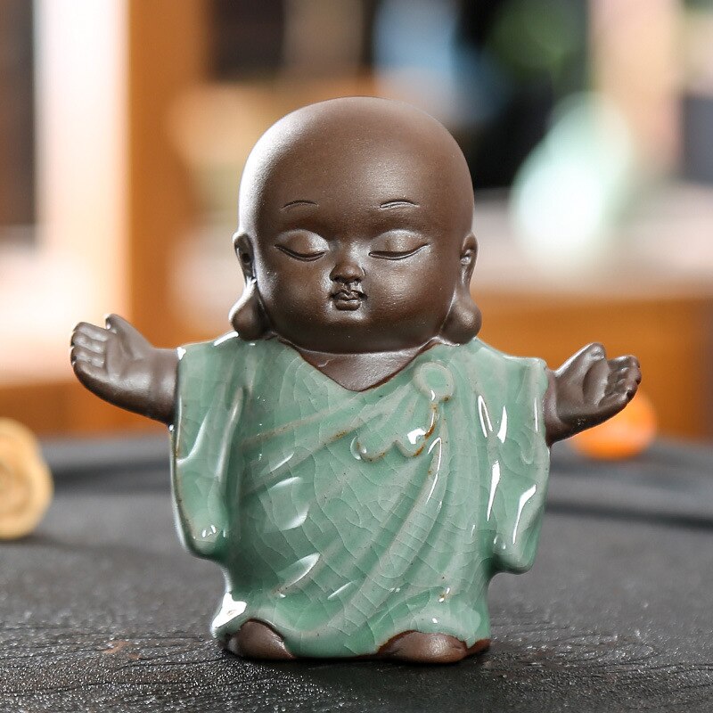 Handgjorda hantverk heminredning kina tur feng shui små ornament skrivbordsdekorationer buddha statyer te husdjur: T1113