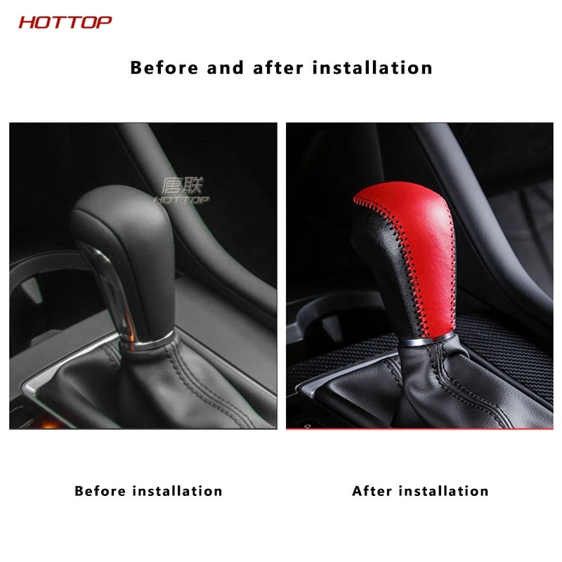 Lederen Pookknop Handvat Cover Voor Mazda 3 Axela