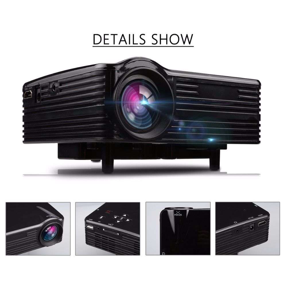 LED1018 Mini Portable LCD Projector With HDMI USB VGA AV SD Multimedia Interfaces Support 1080P For Movie Home Cinema PK yg300