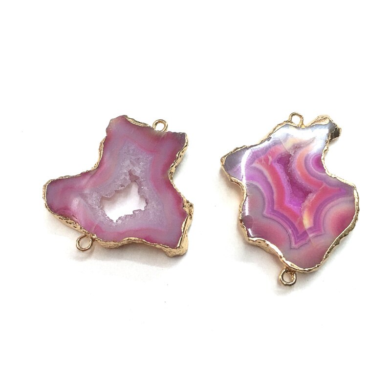 LE CIELO Naturale Agate Pendenti Con Gemme E Perle Pendenti E Ciondoli Connettore Pendenti Con Gemme E Perle per Monili Che Fanno Accessori FAI DA TE Fit Collane Dimensione 20x50mm-30x40mm: 16