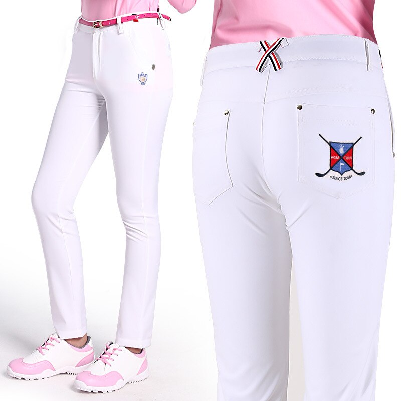 Pgm kvinder bukser dame bukser sportwear kvindelige slim tøj hurtigtørre bukser skinny pencil golf/tennis bukser xs-xl