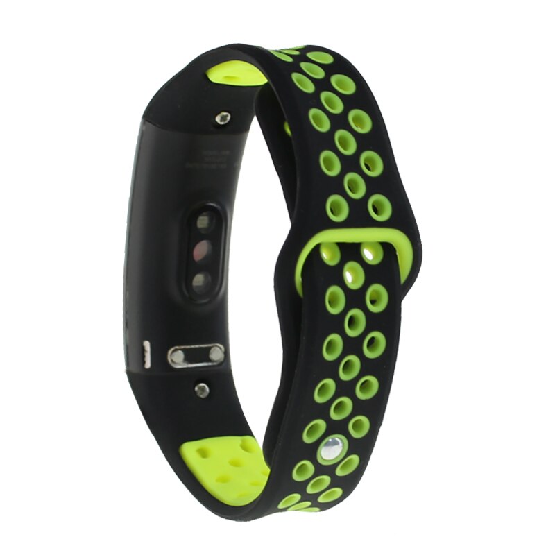 Correa de reloj para Huawei Honor 3, pulsera deportiva de silicona transpirable, repuesto para Honor Band 3, accesorios de pulsera: Verde negro