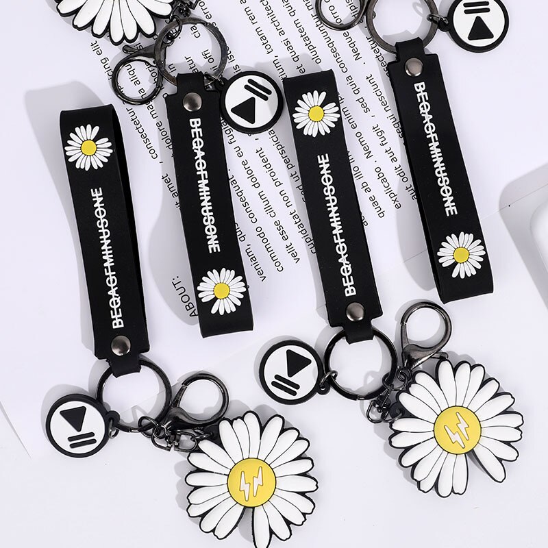 ins explosion models small canvas shoes daisy keychain men and women couples decorative bag lanyard key chain pendant