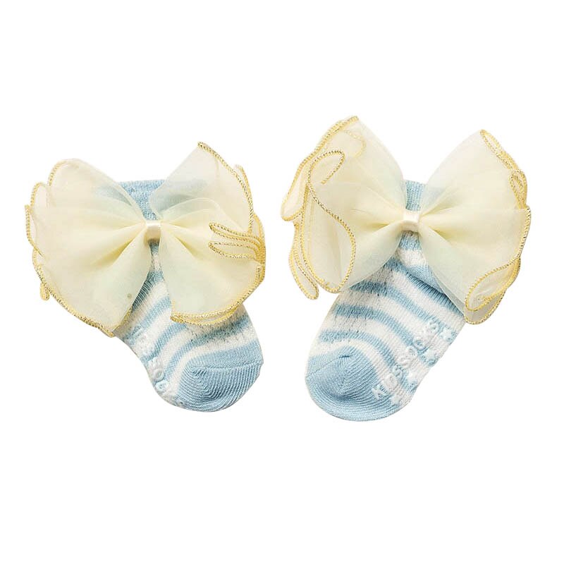 Summer Newborn Socks Bow Pompom Non-slip Baby Girl Socks Cute Lace Pearl Infant Ankle Born Socks recien nacido: style 5