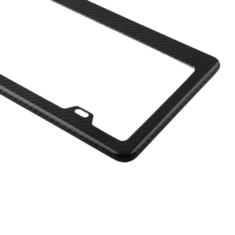 2 paquetes de marco para matrícula de fibra de carbono 3K con tapas de tornillo talla estándar de ee.uu. Cubierta de placa de sarga