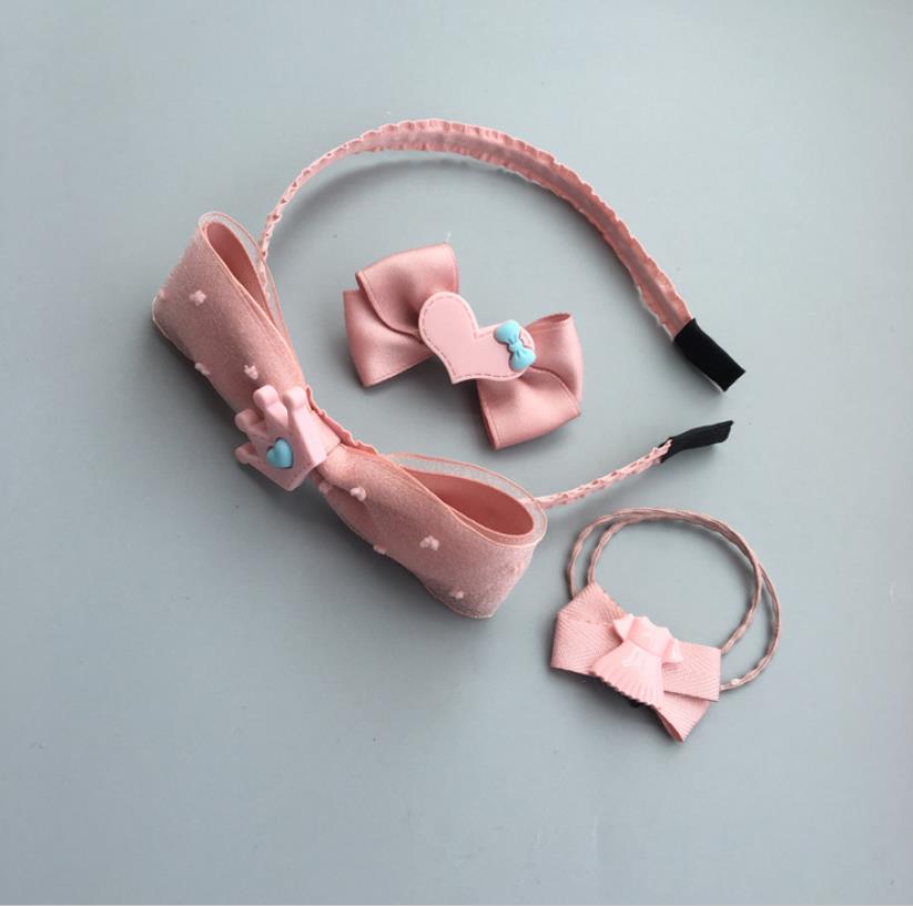 Boutique girls hair accessories set bowknot flower Princess hair clips Elastic Rubber bands barrette hairpin Headbands T31: 5