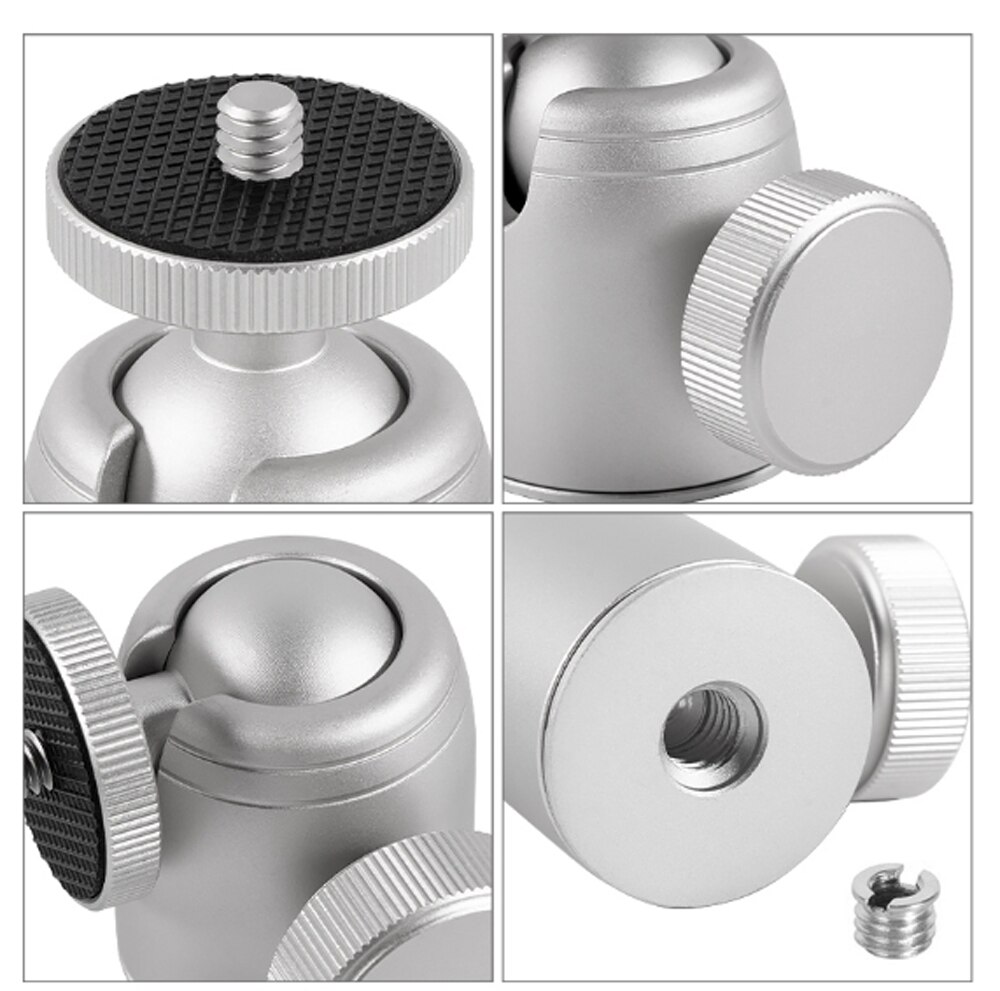 Metal Mini spherical small pan tilt 360 degree panoramic rotatable SLR camera pan tilt tripod mobile phone pan tilt