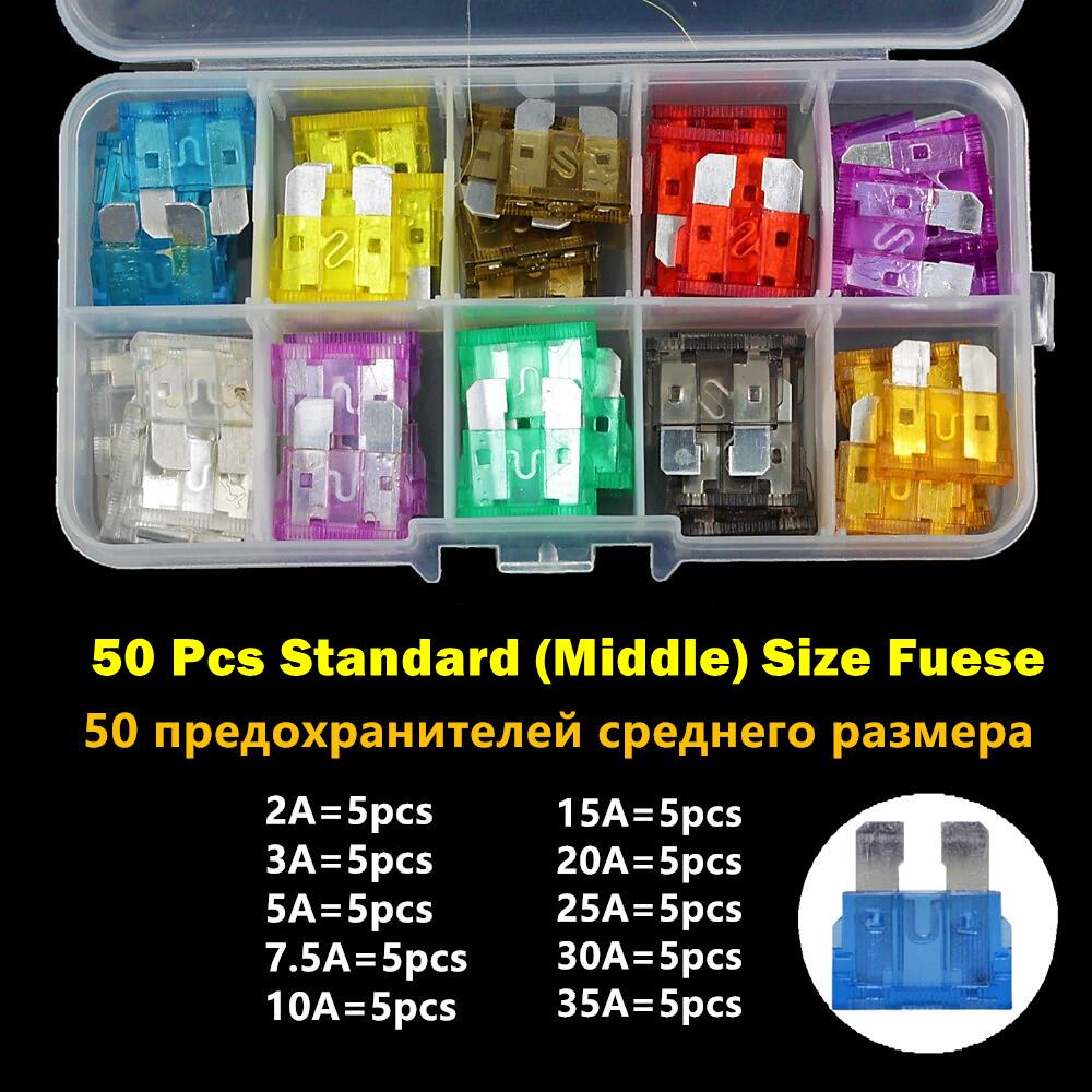 Mittel Mini Auto Auto Sicherungen 2A/3A/5A/7,5 A/10A/15A/20A/25A/30A/35A Ampere Mit Lagerung fallen Sortiment Klinge Sicherung einstellen Bausatz: MULTI