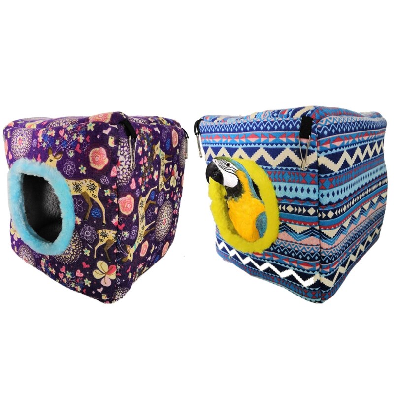 Oiseau peluche hamac hiver Sika cerf suspendus nids perroquet maison lit de couchage Cage blottir grotte cabane
