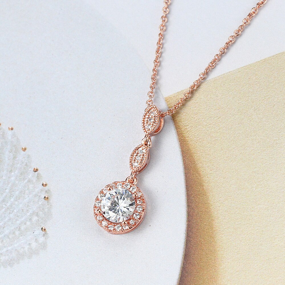 Zhouyang Top ZYN428 Cz Rose Gold Kleur Hanger Sieraden Gemaakt Met Oostenrijk Crystal Elements