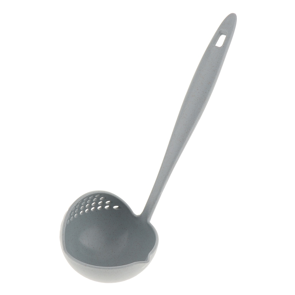 2in1 Kitchen Utensils Pot Soup Ladle Colander Spoon Cooking Wheat Straw Pot Soup Spoon Colander Tableware Tool