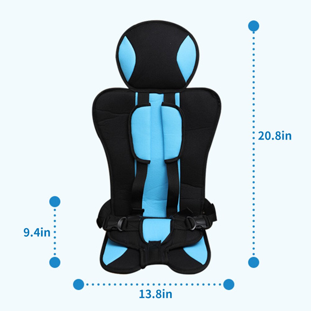 Car Seat Convertible Baby Safety Booster Seats Belt-Positioning Portable Harnessed Car Seat Thicken Seat Cover Pad Cushion Blue