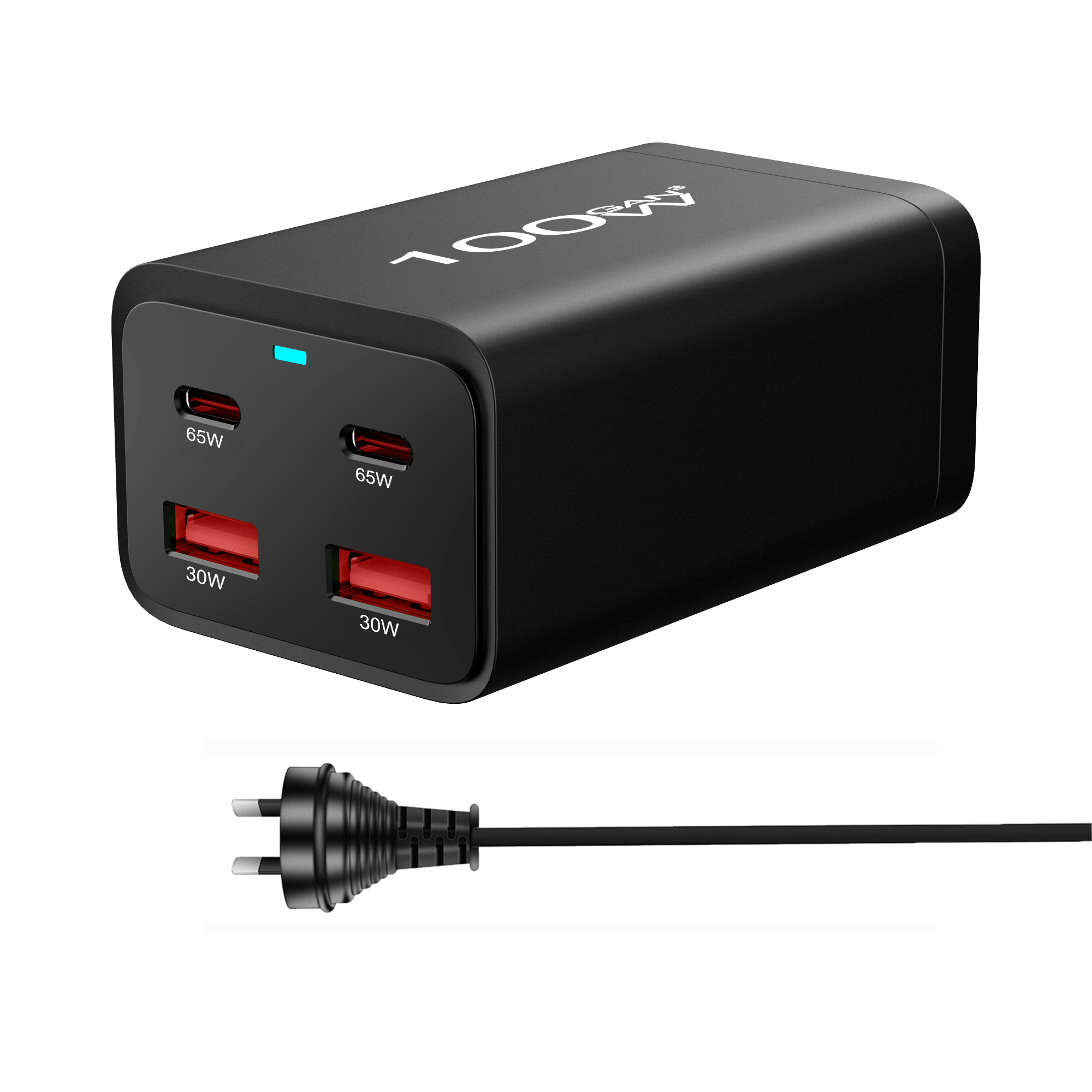 100W 4 Poorten Gan Snellader 4.0 3.0 Type C Pd Usb Oplader Draagbare Qc4.0 3.0 Snelle Oplader Voor Laptop Iphone15 14 13: DE