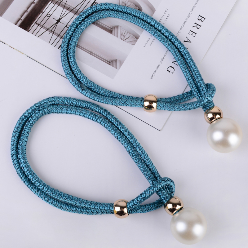 Gordijnbanden, lichte luxe high-end parels, een paar gaasgordijngespen, stropdassen, decoratieve accessoires, touwhaken 2 stuks: Rood