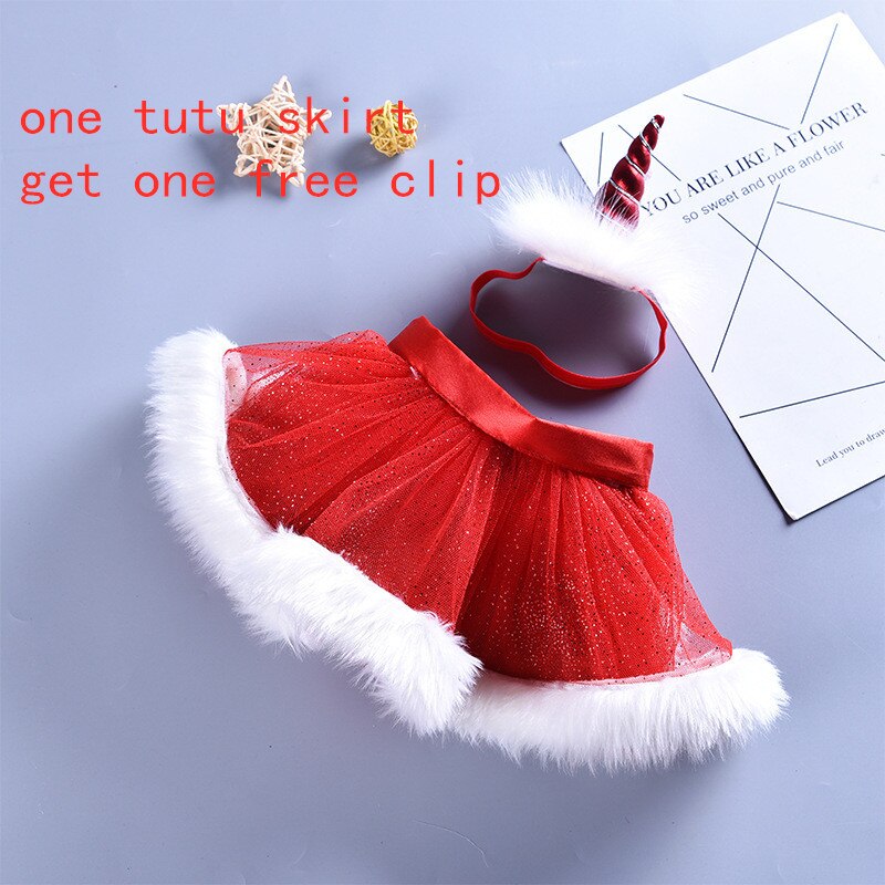 Ins Children&#39;s Cute princess Tutu Baby Christmas red TUTU skirt saints&#39; party Tulle Tutu with matching unicorn headband sk19012