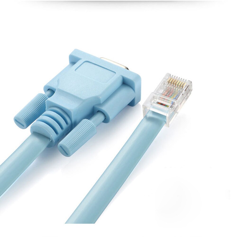 Ouhaobin Blue 1.8m DB 9Pin RS232 Serial To RJ45 CAT5 Ethernet Adapter LAN Console Cable Apr 9