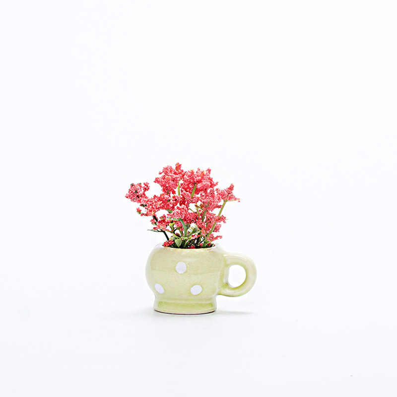 Ceramics Refrigerator Magnet Sticker Flower Vase Fridge Magnets Refrigerator Magnets Home Decor Mini Bonsai Plant Fridge Magnets: Pink