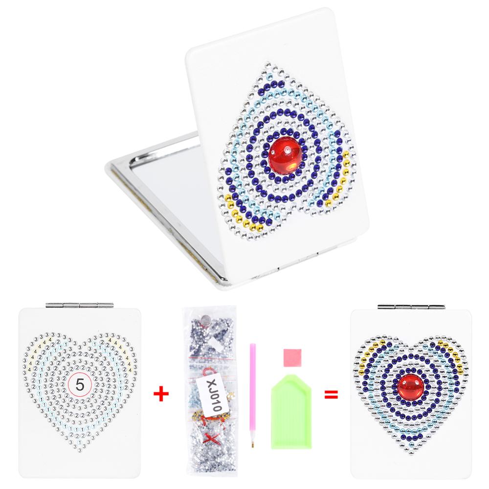 Espelho de maquiagem de viagem conjunto mini espelho cosmético borboleta/coração diy pintura diamante em forma especial compõem espelhos: 13