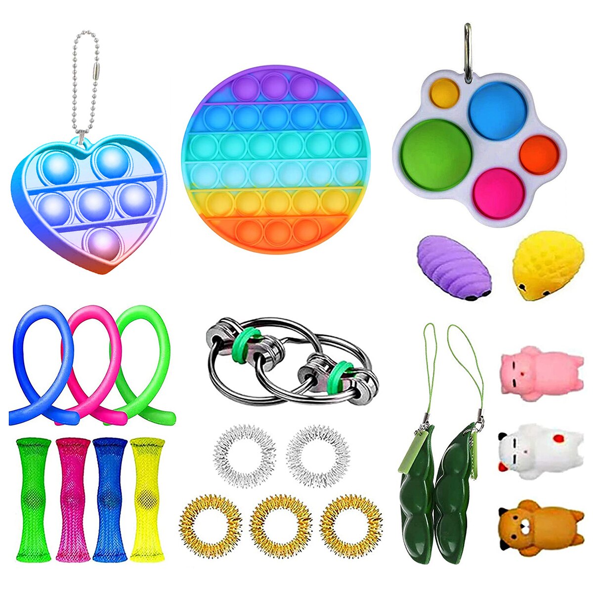 22 pacote de brinquedo sensorial fidget conjunto estresse autismo ansiedade alívio brinquedos para crianças adultos menina crianças sensoriais alívio do estresse brinquedos: I