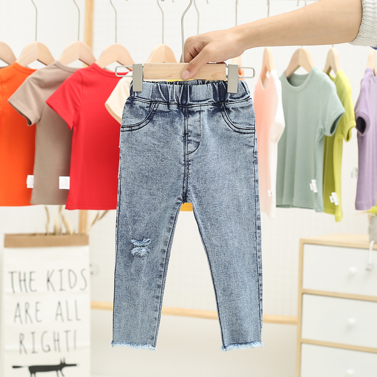 Spring Girls Jeans Baby Kids Jeans for Children Boys Girls Black Denim Pants Toddler Pants Girls Kids Pants for Boy Girl