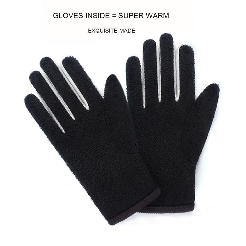 Männer Winter Warme Wasserdichte Handschuhe Männer Faux Leder Fahren Handschuhe Dünne Leder Handschuhe für berühren Bildschirm Braun Guantes