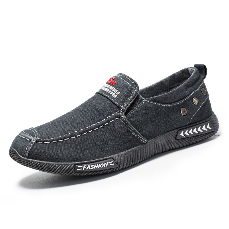 Remache genial zapatos de vaquero para hombre, zapatos de lona, zapatos planos para hombre, zapatillas , nuevos zapatos casuales de estilo suave y transpirable para hombre: Gris oscuro / 8
