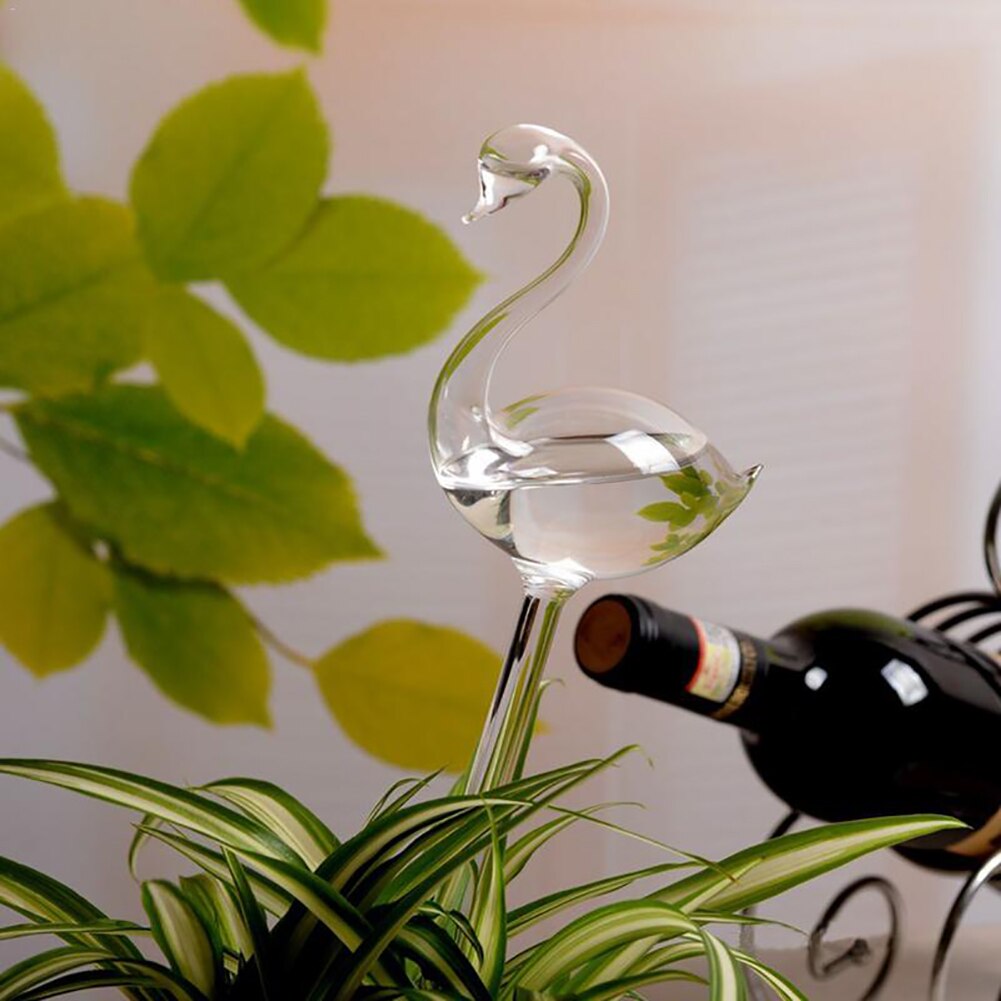 1 stk søde automatiske planter selvvandende dryp glas snegl fugl svane drypvandingssystem blomst vand foder haveforsyninger