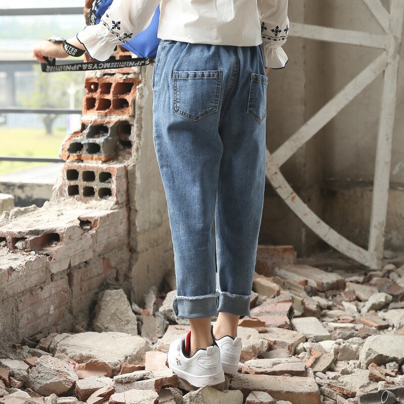 Kindermeisjes jeans harembroek jeans kleine meisjes meisjeskleding 5 6 8 10 12 14 jaar
