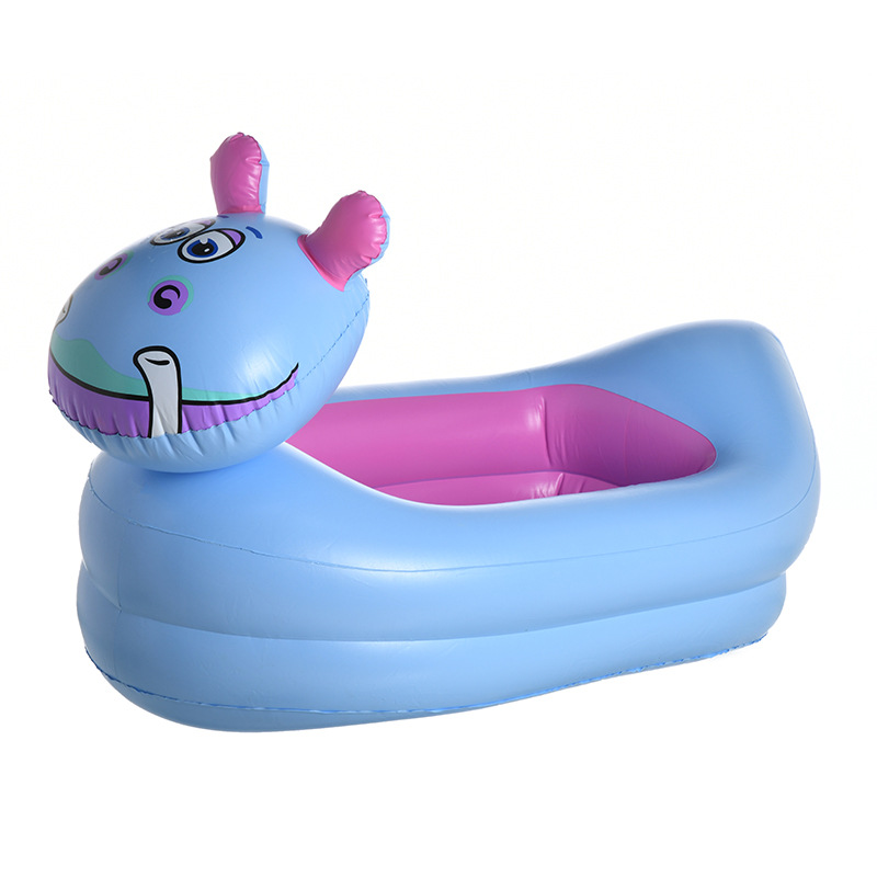 Bañera inflable de patos para bebés, bañera de ducha para el hogar, bote de piscina, para niños, Parque Acuático infantil, fila flotante, asientos de playa para niños: hippo