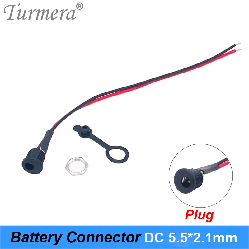 Battery DC Power plug connector for diy dc waterproof jack connector DC022B 5.5 X 2.1 mm with Wire