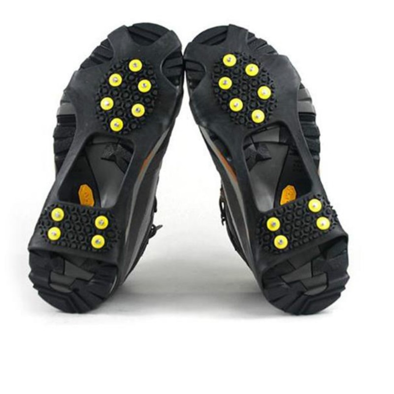 1 Pair 10 Studs Anti-Skid Snow Ice Climbing Shoe Spikes Grips Crampons Cleats Overshoes Winter Climbing Shoes Cover